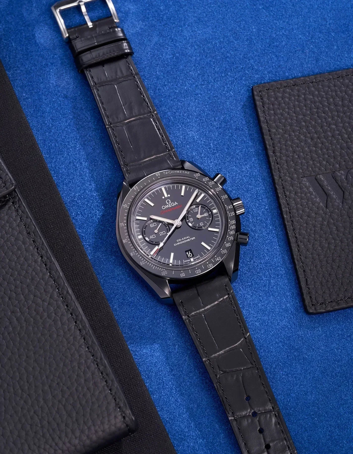 Black Embossed Alligator Leather Strap 18mm-21mm - OM Luxury